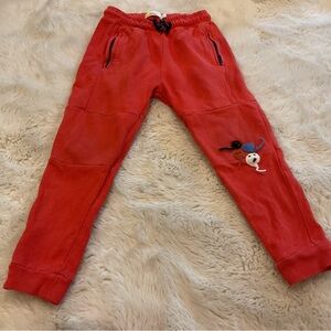 Boden Red Kids Sweatpants with Fun Embroidery